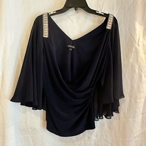 Navy blue parting blouse